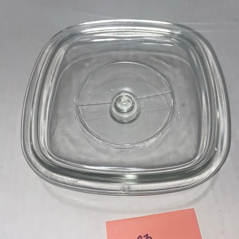Corning Ware Pyrex Casserole Clear Glass Replacement Lid P-7-C Square Scratches